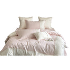 Luxurious cotton satin bedding set with butterfly embroidery and tie band pillow