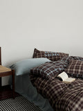 Checked flannel bedding set with extra soft finish and pillowcases