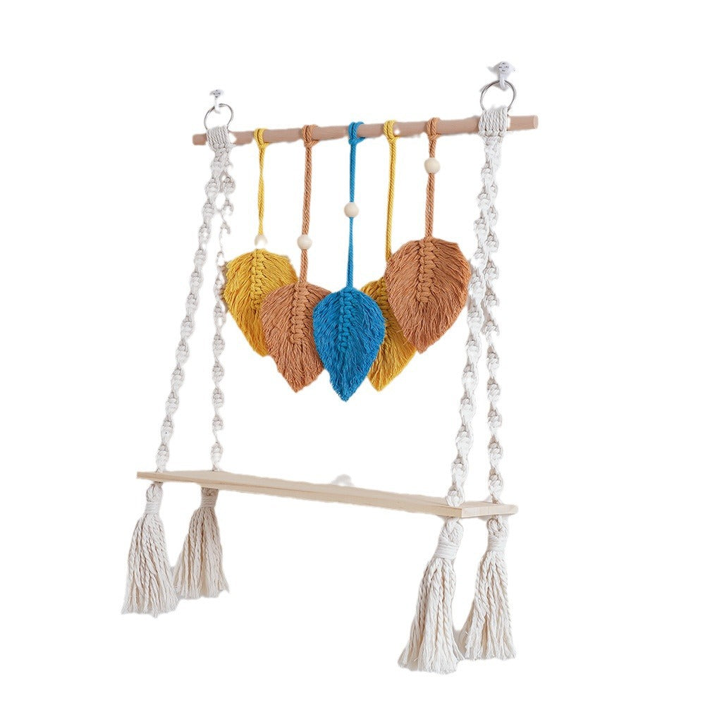 Macrame Leaf Wall Hanging Shelf Bowlift