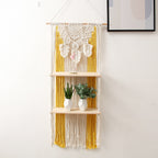 Macramé Wall Decor with Shelving Bowlift