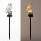 Solar-Powered Owl Garden Stake Light With Realistic Resin Perched Sculpture And Automatic Dusk-To-Dawn LED Bowlift