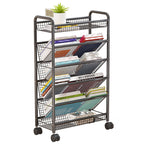 Rolling Metal Book Storage Rack Bowlift
