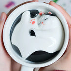 Sleeping Cat Surprise Bottom Ceramic Coffee Mug