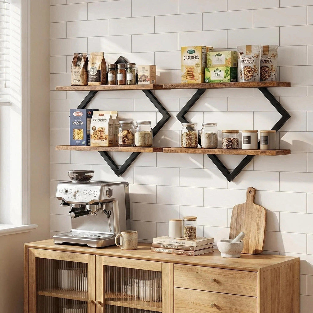 Wall shelf with modern zigzag design Bowlift