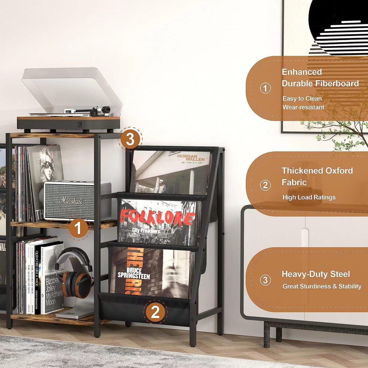 Flat shelf with modern design and versatile storage options Bowlift