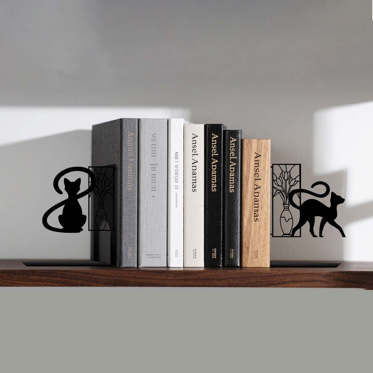 Artistic Cat-Themed Bookends
