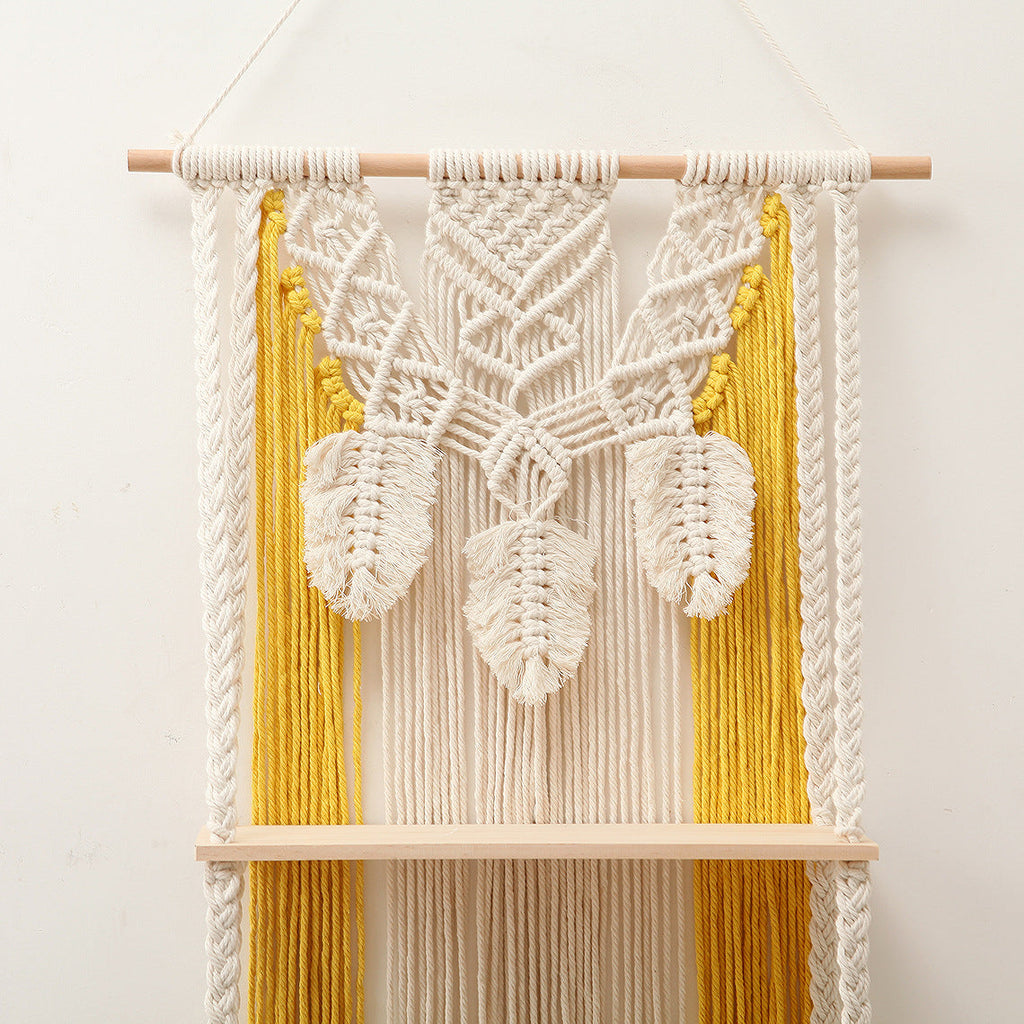 Macramé Wall Decor with Shelving Bowlift