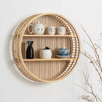 Wall shelf made of natural rattan Bowlift