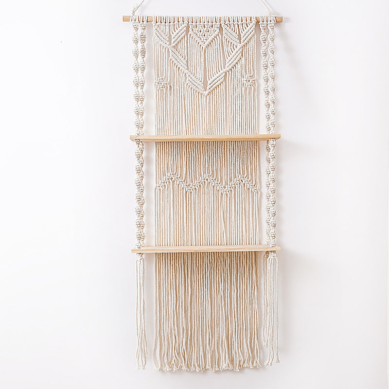 Macrame Wall Organizer with Shelves Bowlift