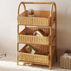 Multifunctional shelf with woven baskets Bowlift