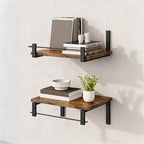 Wall shelf with industrial wood-metal design Bowlift