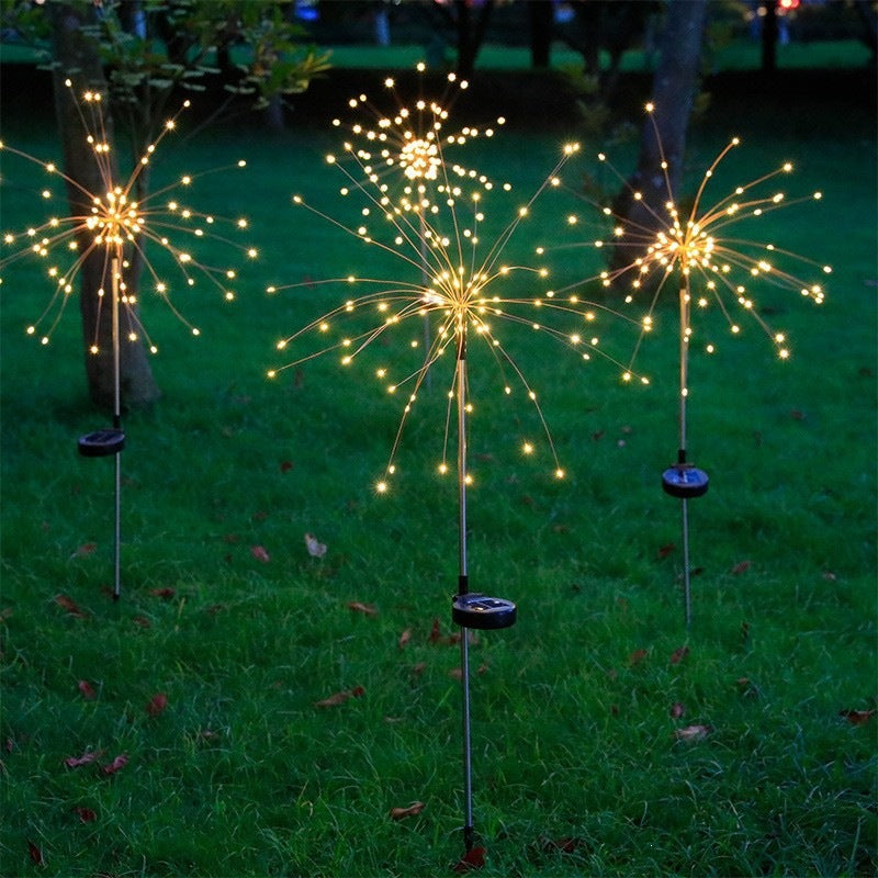 Solar Firework Garden Stake LED Starburst Light With Telescoping Stainless Stake Bowlift