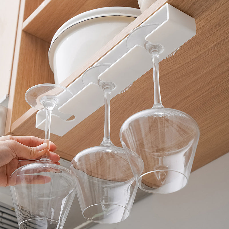 Under-Shelf Sliding Wine Glass Stemware Rack Bowlift