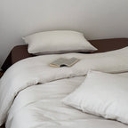 Breathable duvet cover and pillow set made of cotton-linen with fine texture