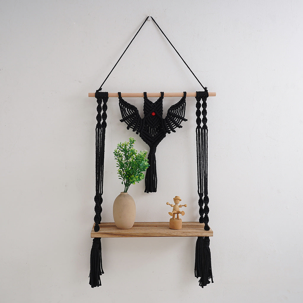Macramé Wall Hanging Shelf with Bohemian Design Bowlift