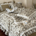 Romantic Vintage Bedding Set with Ruffles and Lace