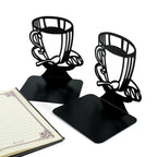 Artistic Coffee-Themed Bookends