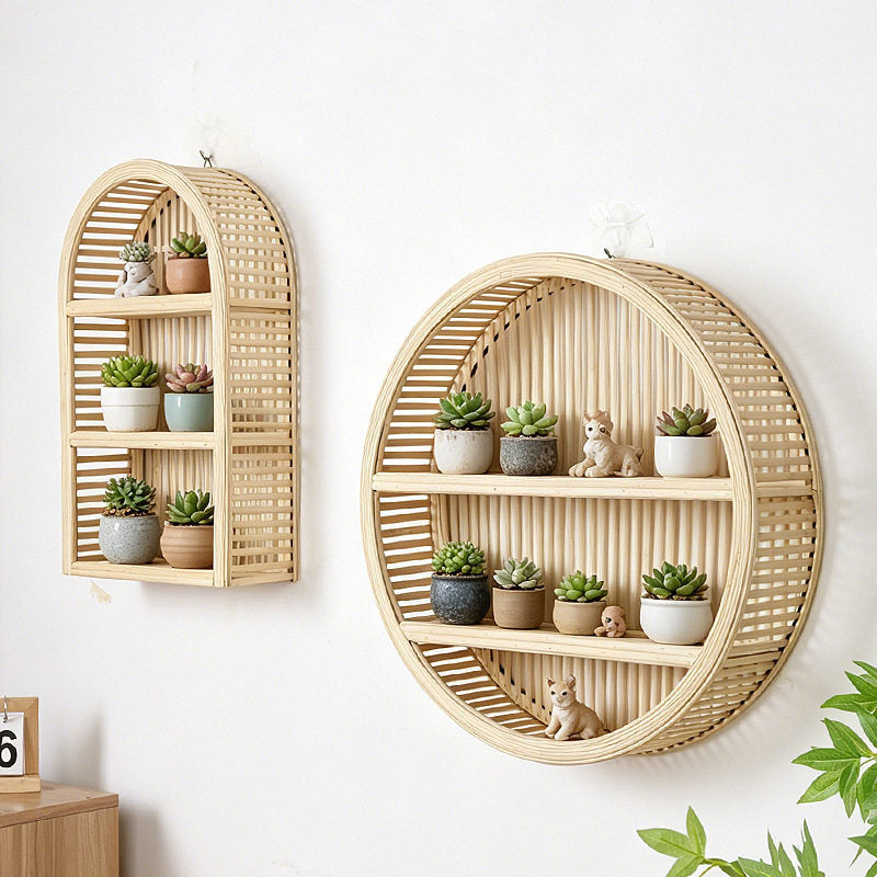 Circular Bamboo Wall Shelf Bowlift