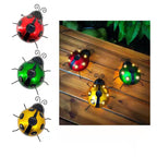 Decorative Solar-Powered Metal Ladybug Garden Lights With Warm LED Accents Bowlift