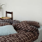 Checked flannel bedding set with extra soft finish and pillowcases