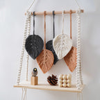 Bohemian Macrame Leaf Art Display Shelf Bowlift