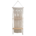 Macramé Wall Shelf with Natural Wood Accents Bowlift