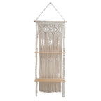 Macramé Wall Shelf with Natural Wood Accents Bowlift