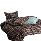 Checked flannel bedding set with extra soft finish and pillowcases