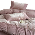 Luxurious bedding set with silk matte finish and butterfly jacquard