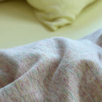 Three-piece cozy throw blanket and bedspread set made of cotton-linen mix