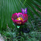 New Hollow Projection Solar Garden Light, Iron Craft Ground Stake Sunflower Lamp