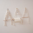 Macrame Hanging Plant Holder with Wooden Rod Bowlift