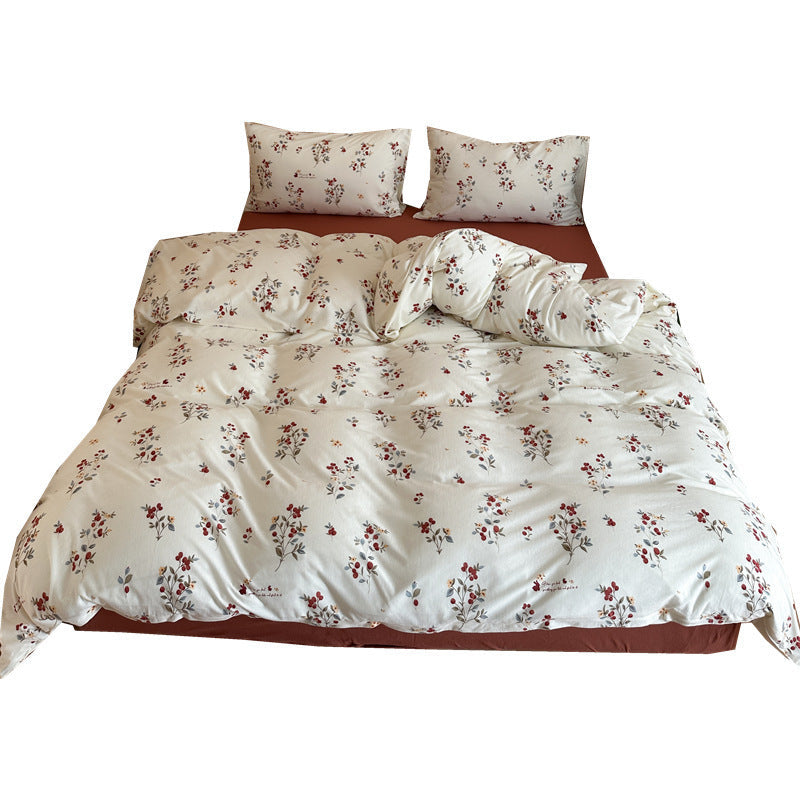 Bedding set in vintage rose pattern made of fine cotton percale