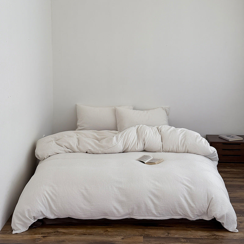 Breathable duvet cover and pillow set made of cotton-linen with fine texture