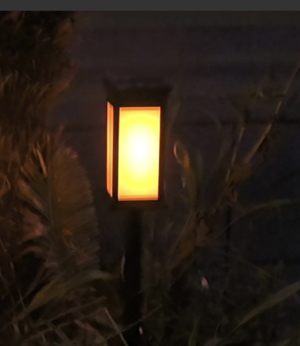 LED Garden Stake Lantern With Frosted Acrylic Panel And Weatherproof Metal Frame Bowlift