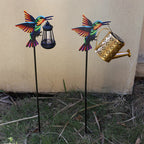 Decorative Hummingbird Solar Garden Stake With Hanging Lantern Bowlift
