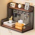 Wall-Mounted Double-Shelf Organizer with Hooks Bowlift
