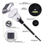 Solar LED Projecting Pathway Stake Lights With Color-Changing Crystal Lens And Dusk-To-Dawn Sensor Bowlift