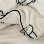 Cozy microfleece bedding set with cute dog motifs and piped edges