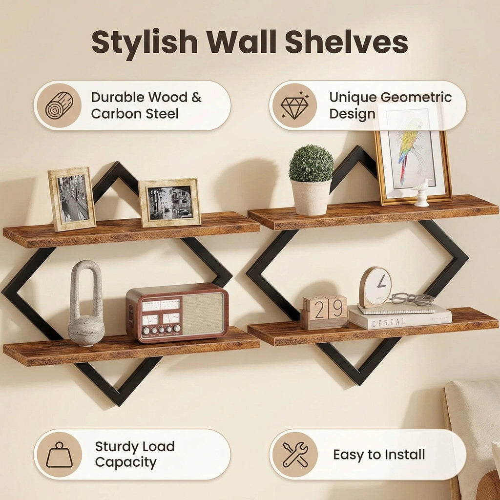 Wall shelf with modern zigzag design Bowlift