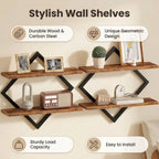 Wall shelf with modern zigzag design Bowlift