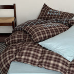Checked flannel bedding set with extra soft finish and pillowcases