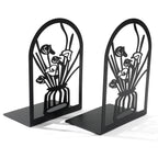 Decorative Floral Metal Bookends