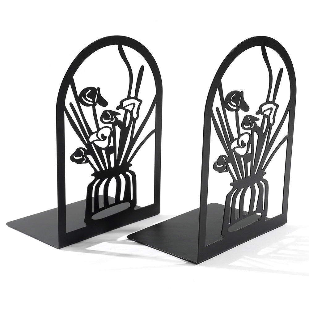 Decorative Floral Metal Bookends