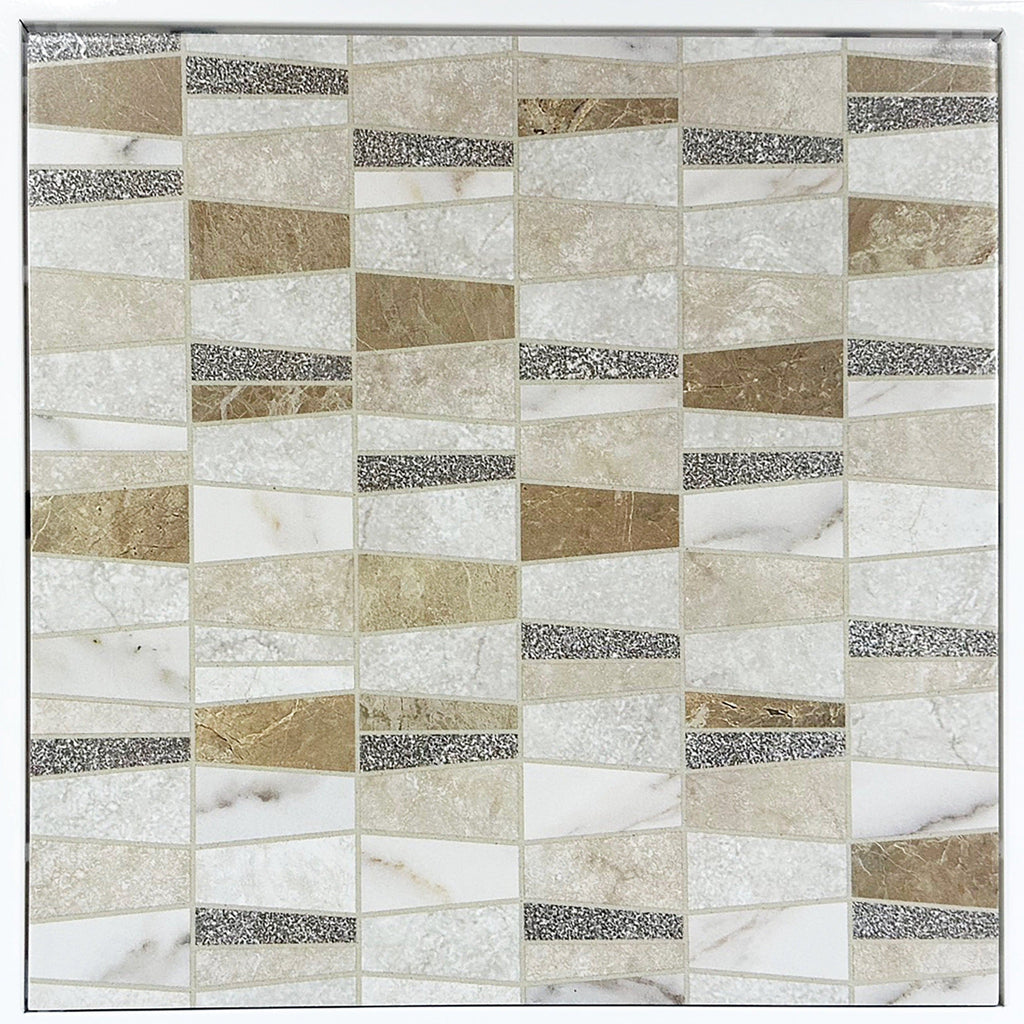 Lang Patio Table - Modern Architectural Tile Top, Steel Frame (16" x 16" x 19" Tall)