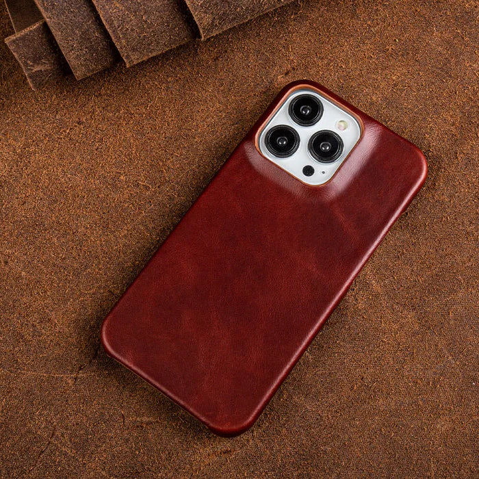 Zevolim | Oil Wax Genuine Leather Apple iPhone Case