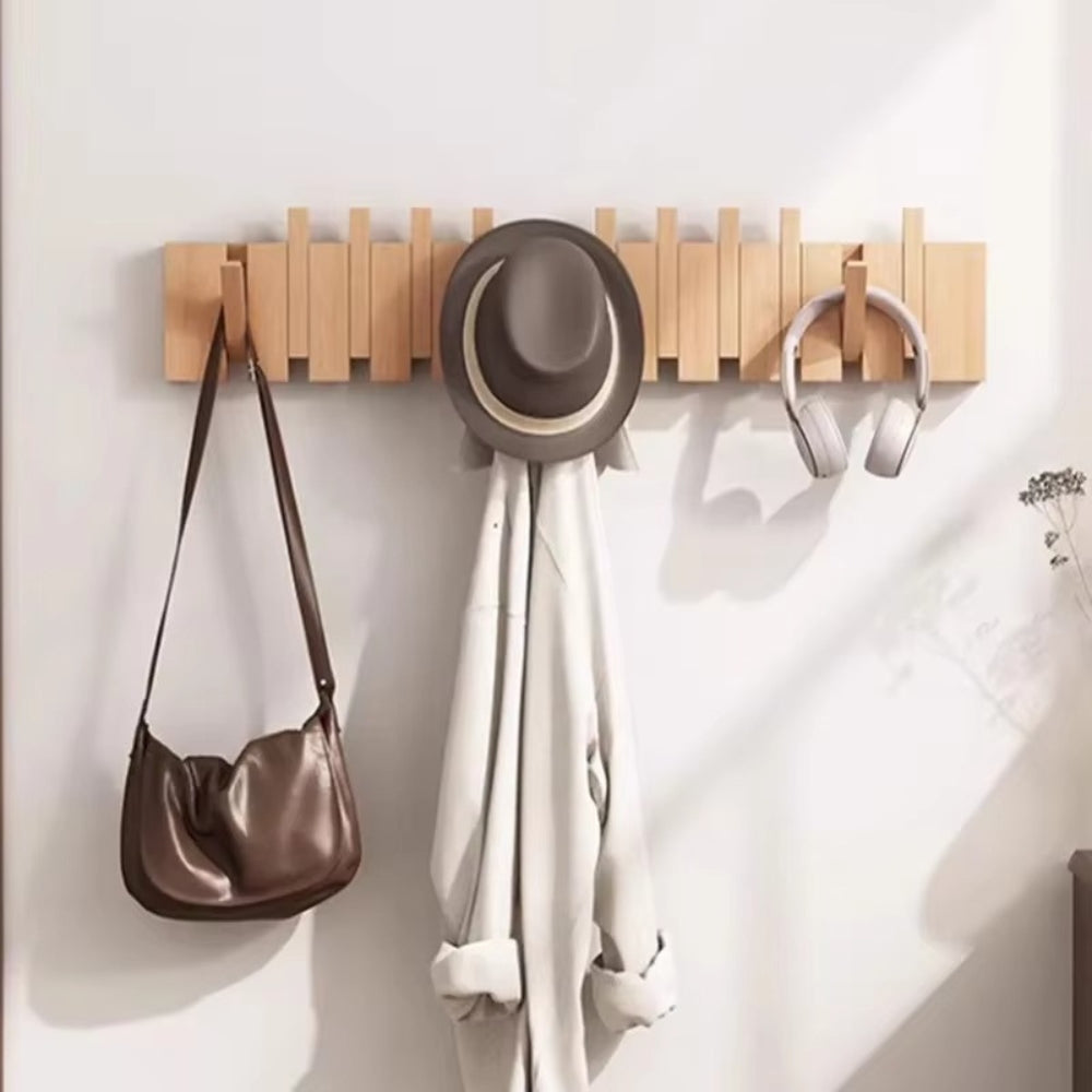 Piano Foldable Wooden Flip Hook Wall Rack