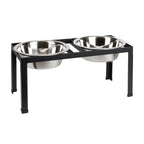 Pilsen Double Diner - Modern Outdoor / Indoor Metal Elevated Dog Bowl Stand ( 5" Small, 10" Large Dog)