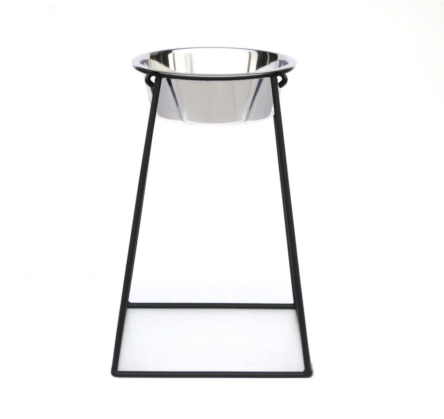 Pyramid Single Diner 18" XL - Large Breed Elevated Single Dog Bowl, Minimalist Wrought Iron Metal Stand