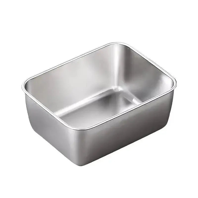 Square Stainless Steel Storage Plate with Lid for the Kitchen